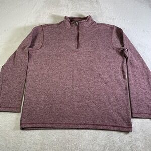 Gap Sweater Mens XL Red Heather Quarter Zip Mock Neck Cotton Blend Pullover